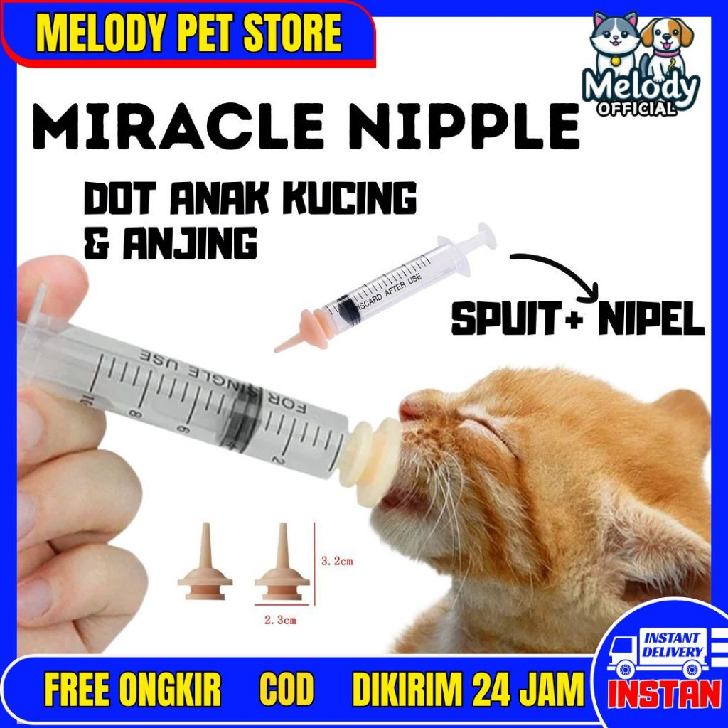 MELODYPS - Miracle Spet Dot Spuit Pakan Dan Susu Kucing Anakam Burung Kitten Hamster Baru Lahir Kare