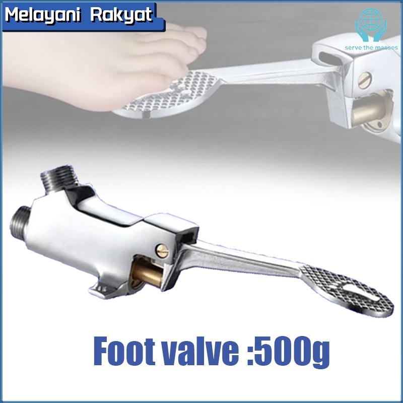 1 Set Kran Injak Kaki Stainless Wastafel Cuci Tangan