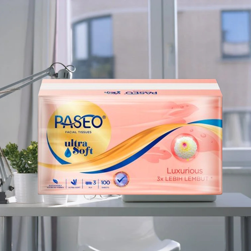 PROMO Facial Tissue Tisu Wajah PASEO Ultra Soft 3ply 3 ply 100 lembar sheets Luxurious 3x lebih lemb