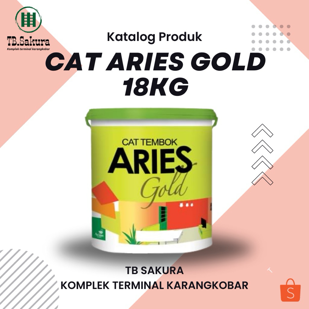 CAT TEMBOK ARIES GOLD 18 KG PAIL