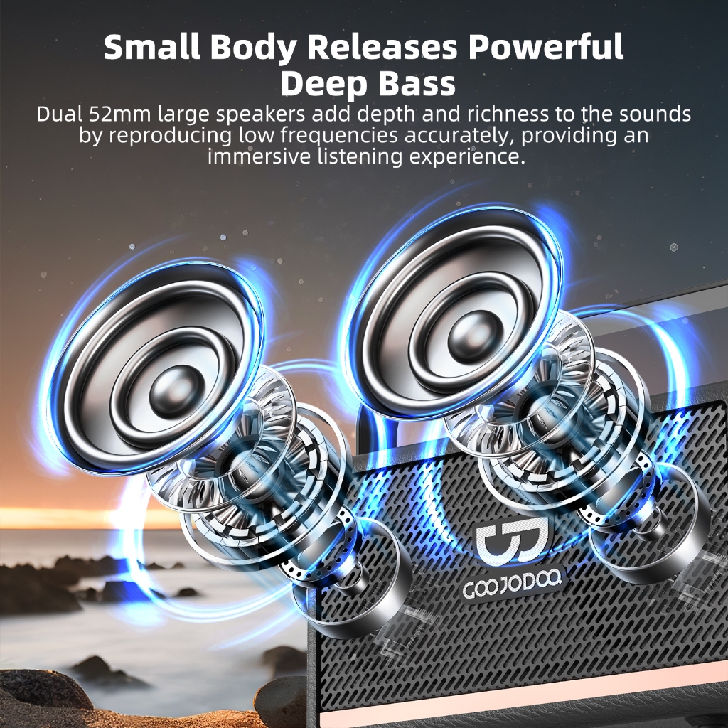 Goojodoq Marshall style Bluetooth speaker 5.3 BT Wireless Connection Support Hands free Calls Enhanc