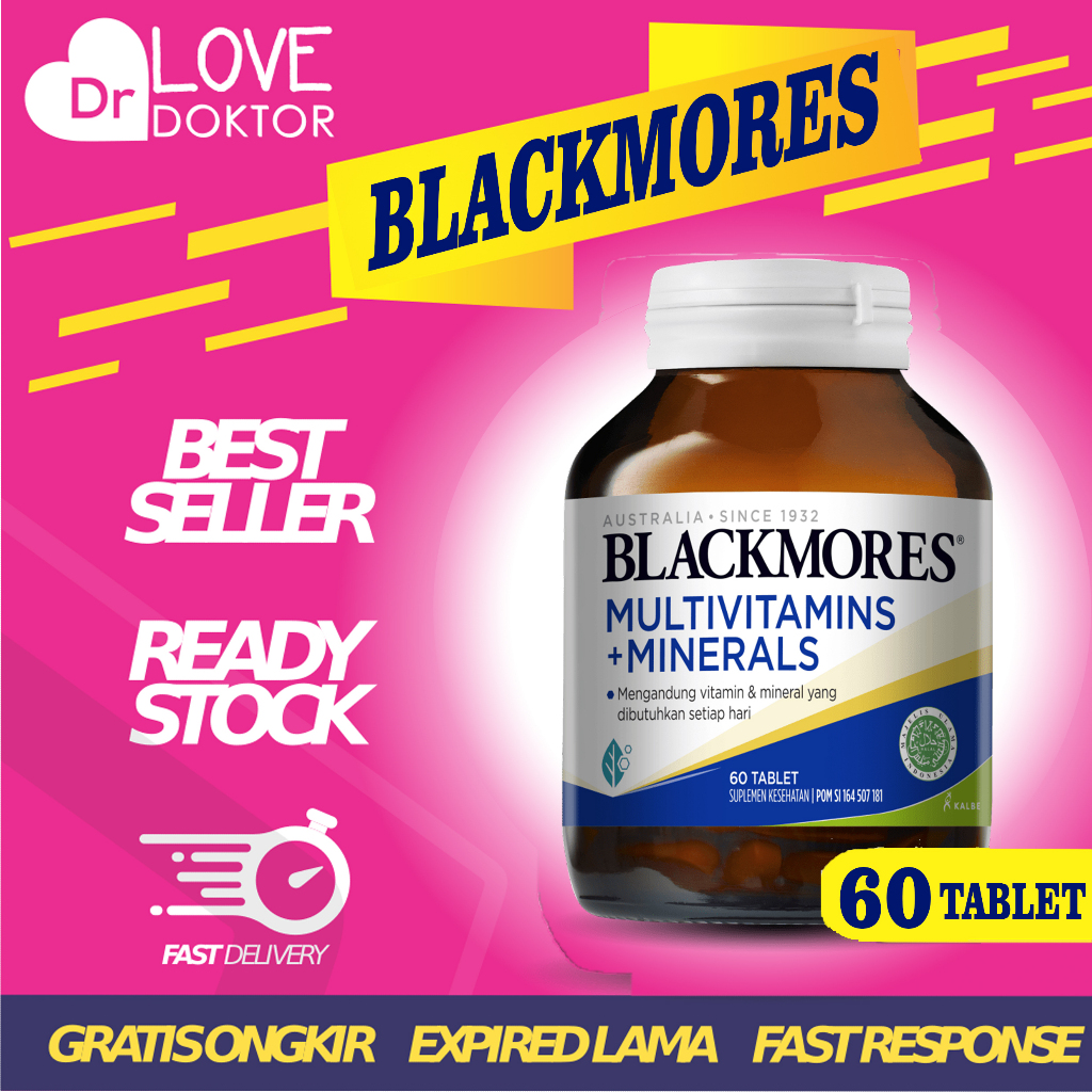BLACKMORES MULTIVITAMINS MULTIVITAMIN MULTI VITAMIN VITAMINS + MINERALS MINERAL MEMBANTU JAGA KESEHA