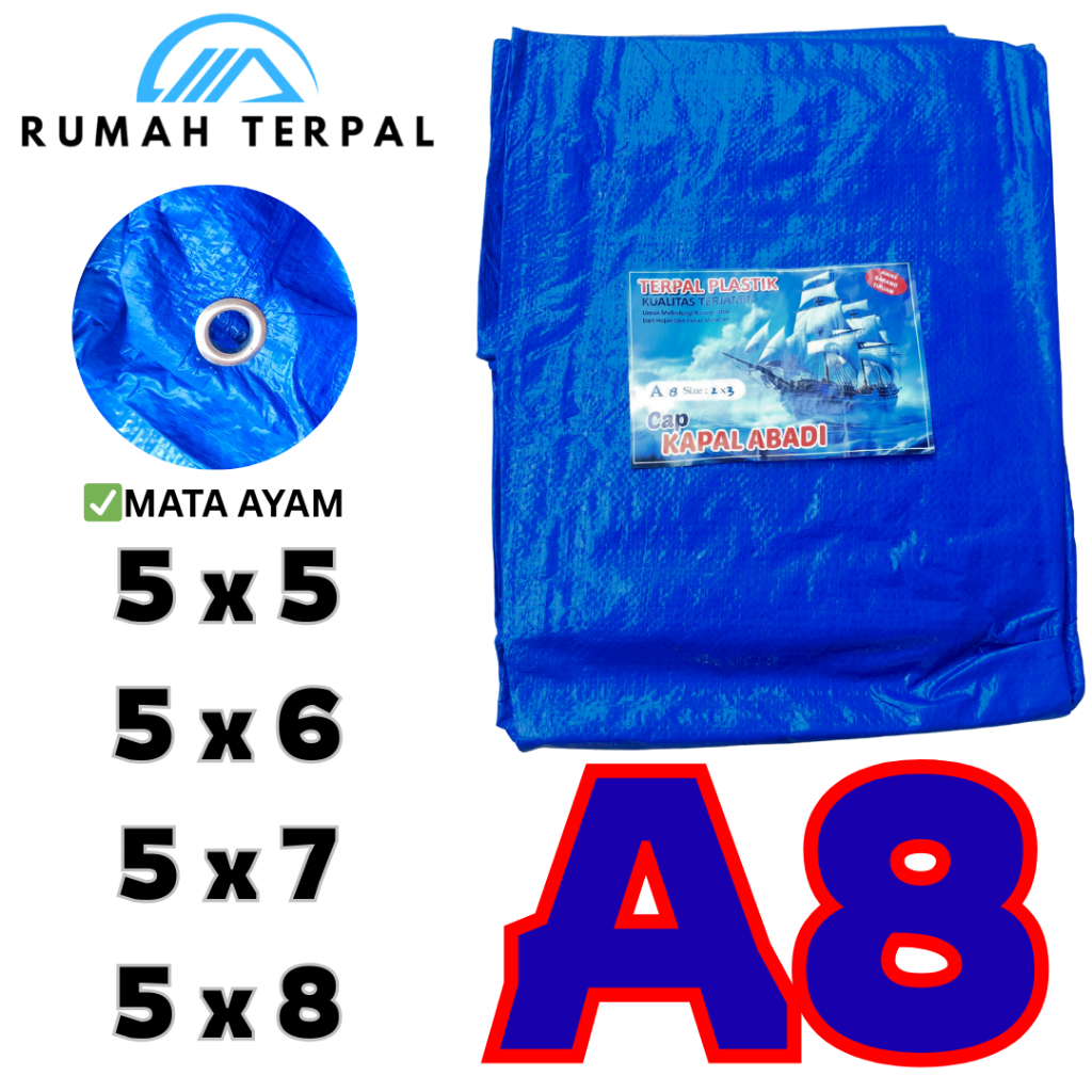 TERPAL KOREA A8 SHANGDAN CAP KAPAL TERPAL PLASTIK 5X5, 5X6, 5X7, 5X8 SUPER TEBAL KUAT, TERPAL BAK TR