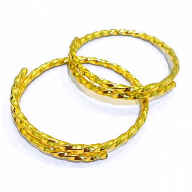 gelang kabel lilit viral Lapis Emas 24krt Crum Emas Muda 18gram gelang Cewek Replika Premium Gold