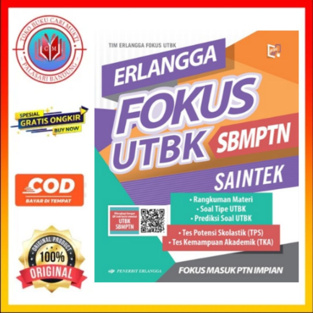 BUKU ERLANGGA FOKUS UTBK SBMPTN SAINTEK PENERBIT ERLANGGA BEKAS ORIGINAL