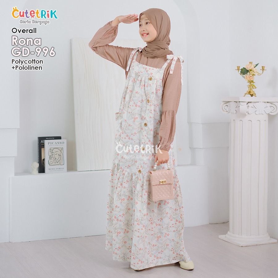 Cutetrik Overall Anak Perempuan set inner cutetrik terbaru 2025 Korean Style
