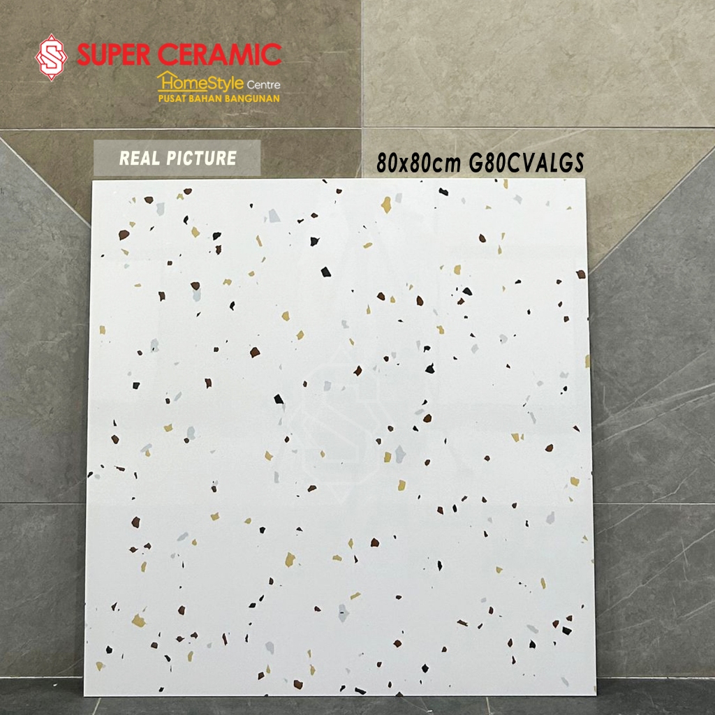 ATENA 80x80 Glazed Porcelain Terrazo -  Crenova / G80CVALGS