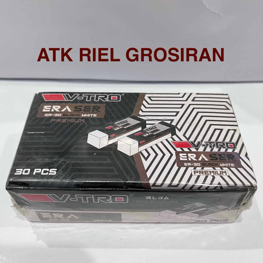 

PENGHAPUS PENSIL ERASER / STIP VTRO ER30 HITAM PUTIH 1KOTAK 30PC