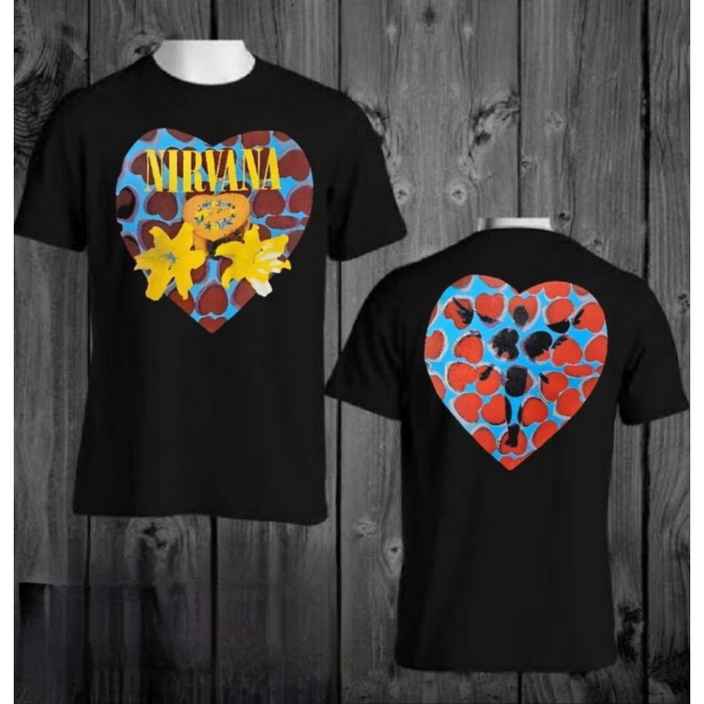 Kaos Nirvana Heart Shaped box Distro T shirt band stone sistem of down