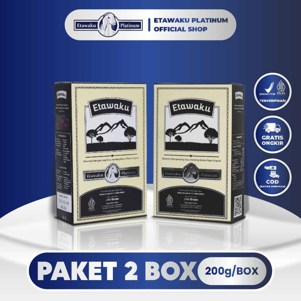 

Etawaku Platinum 2 Box susu kambing etawa tinggi kalsium untuk kepadatan tulang serta baik untuk pencernaan
