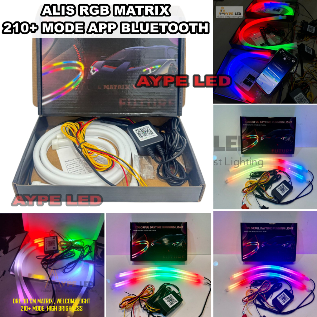 Lampu Alis Drl Matrix 210+ Mode Bisa Sein dan Welcome Light Alis Motor Rgb Bluetooth Apps