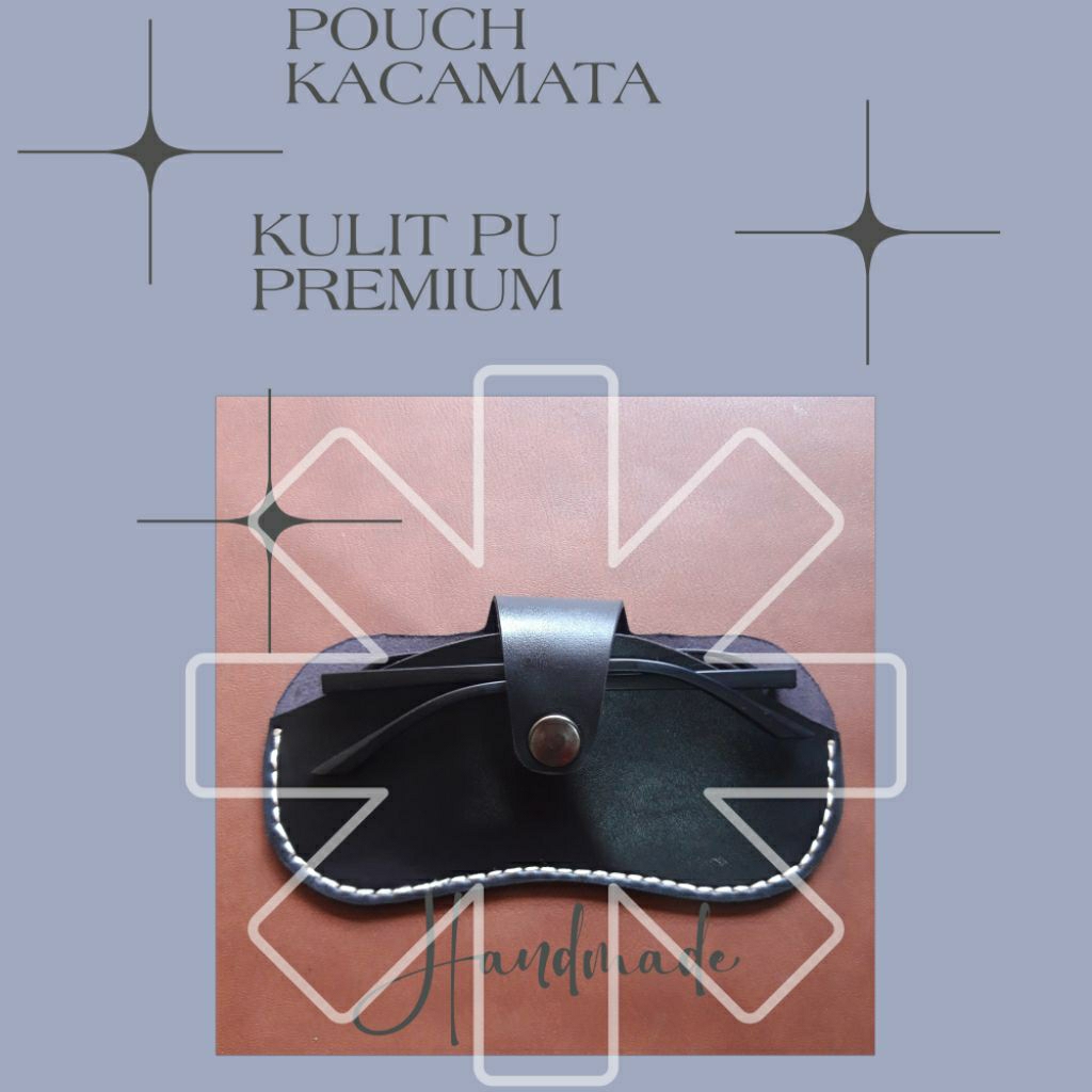 Pouch Kacamata Kulit PU Premium | Sarung Kacamata Handmade