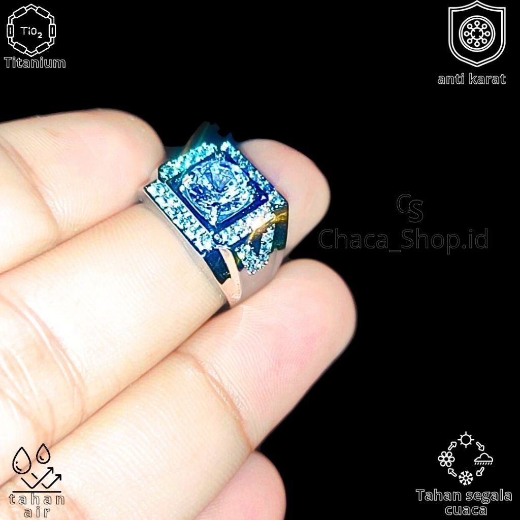 Cincin Batu Akik Pria Keren | Cincin Batu Akik Titanium Asli