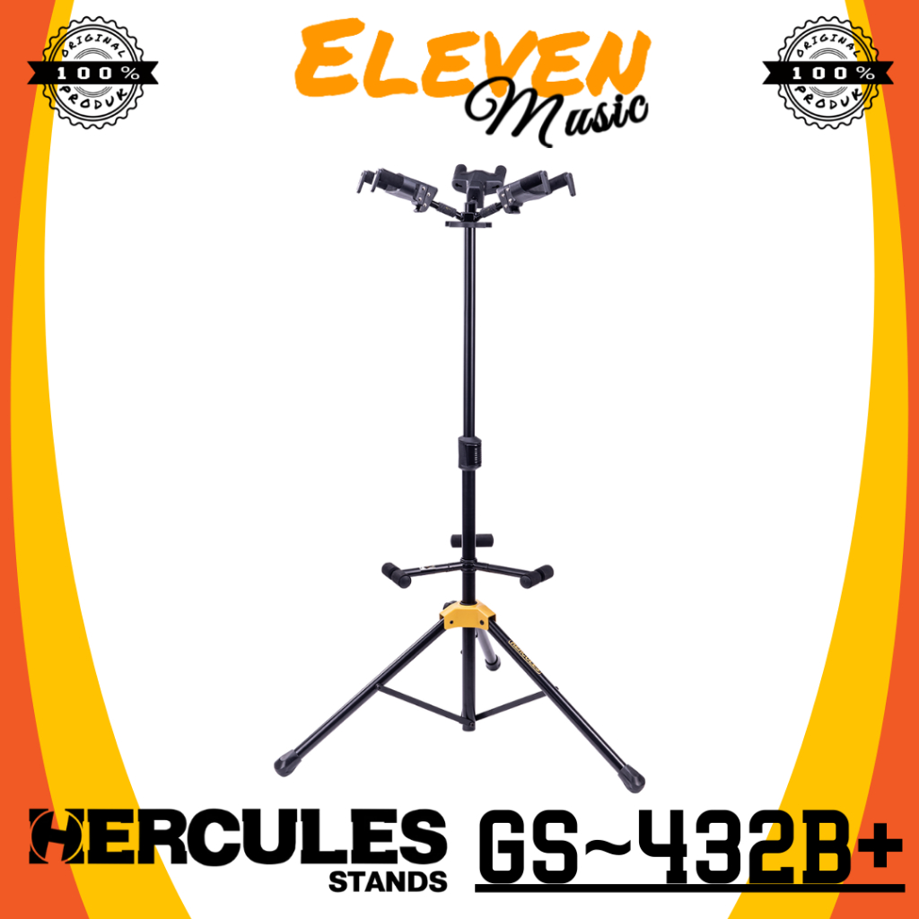 Hercules GS432B Plus Stand Gitar 3 Auto Grip System (AGS) Triple Guitar Stand GS-432B+