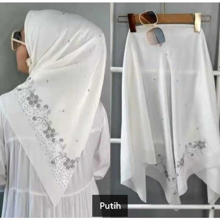 Segiempat Payet Press Swarovski Tabur Bintang / hijab press motif / jilbab segiempat swarovski