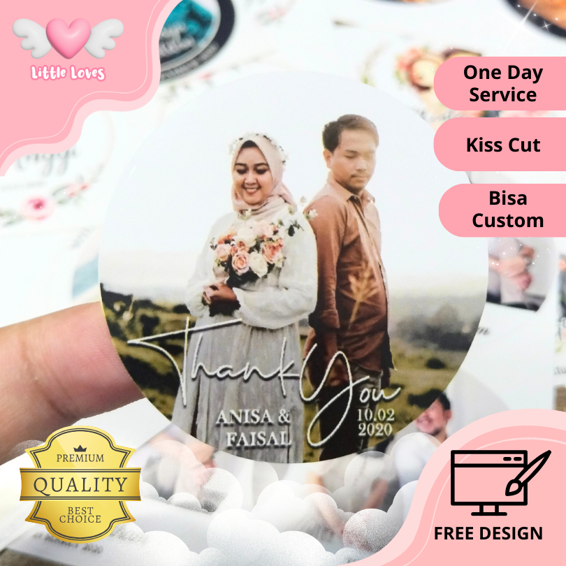 8-10 Sticker Wedding Souvenir Stiker Pernikahan Custom Ucapan Nikah Nikahan