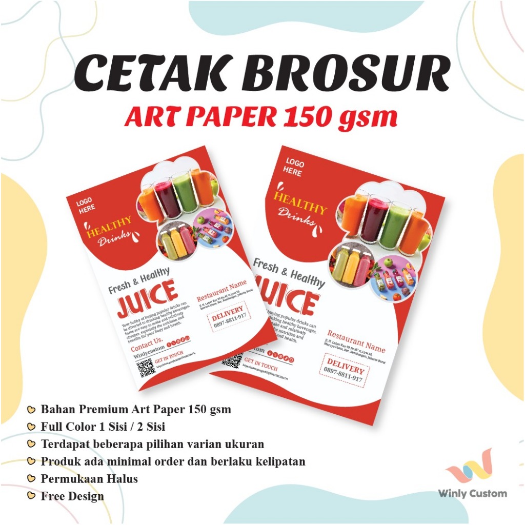

CETAK BROSUR MAKANAN CUSTOM BROSUR ART PAPER 150 gsm BROSUR CUSTOM