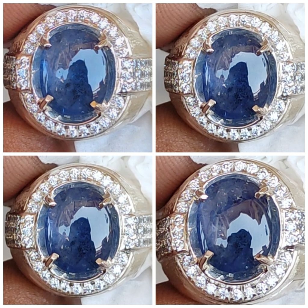 SIMILAR TO ROYAL BLUE SAPPHIRE SRI-LANKA 6.24 Cts, Safir Ceylon Big Table Ring Perak Tebal Pesanan.(