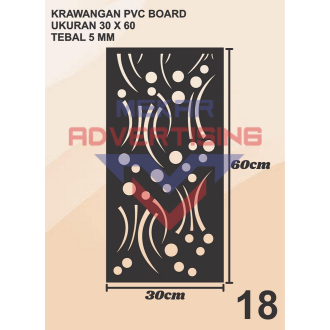 KRAWANGAN PVC BOARD HITAM / ORNAMEN PVC FOAM BOARD HITAM TEBAL 5MM MODEL 18 UKURAN 30X60