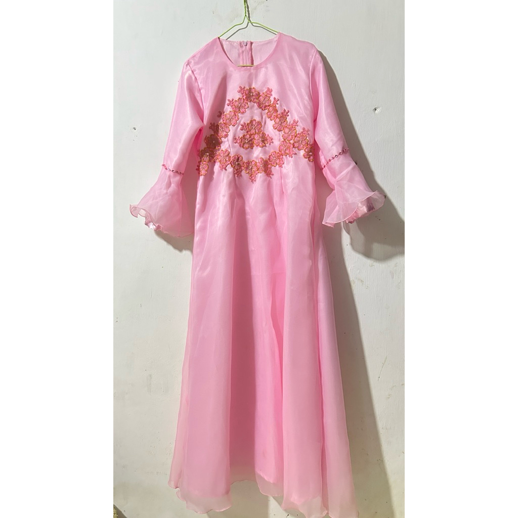Dress Wanita Organza Pink bridesmide dress pesta kondangan
