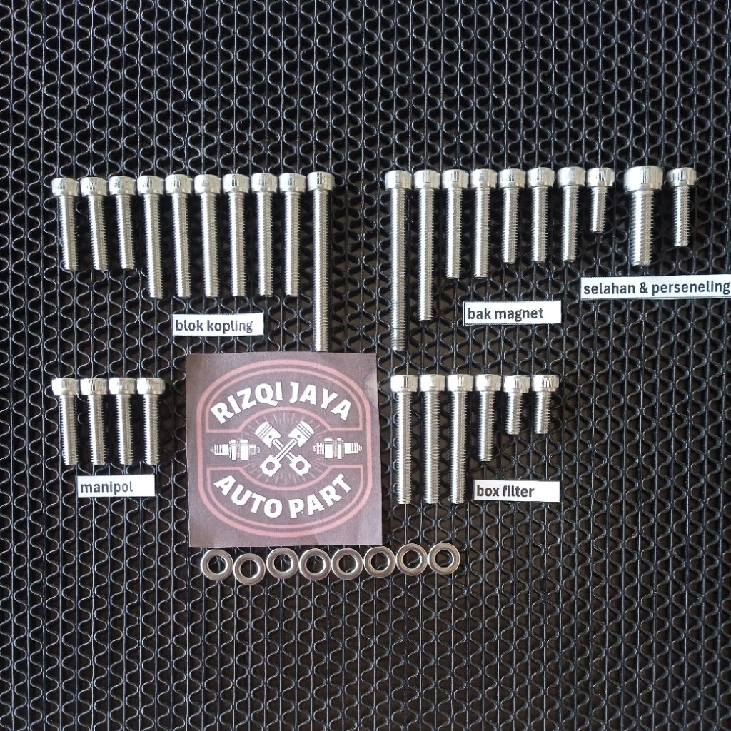 set baut blok mesin kanan kiri yamaha RX-spesial Yt 115 stainless 304