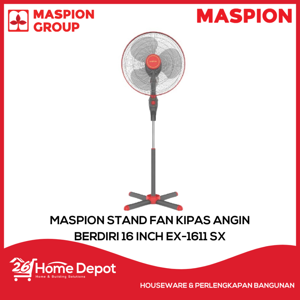 MASPION Stand Fan / Kipas Angin Berdiri EX 1611 SX / Kipas Angin Berdiri Maspion