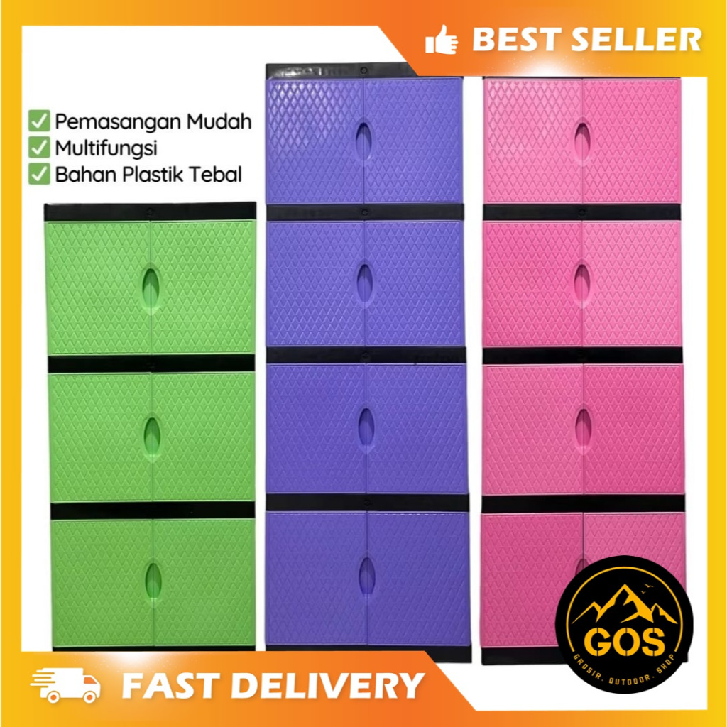 PIXTON LEMARI PAKAIAN PLASTIK DIAMOND 4 SUSUN  Keranjang  Rak plastik / Lemari plastik / lemari baju