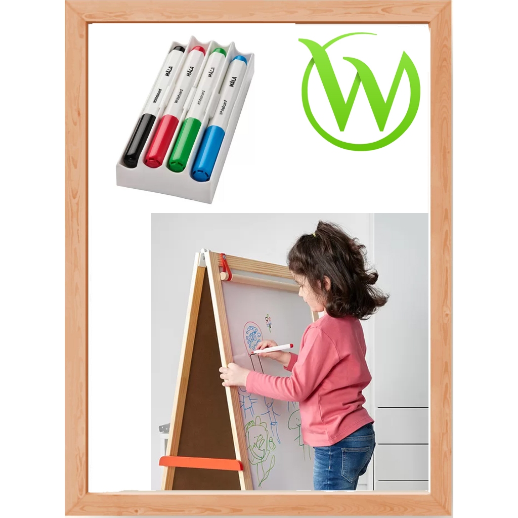 

Spidol papan tulis isi 4 pcs +tempat/penghapus whiteboard satu case tempat kreativitas imajinasi anak belajar tulis baca MALA Whiteboard pen with holder/eraser, warna campuran