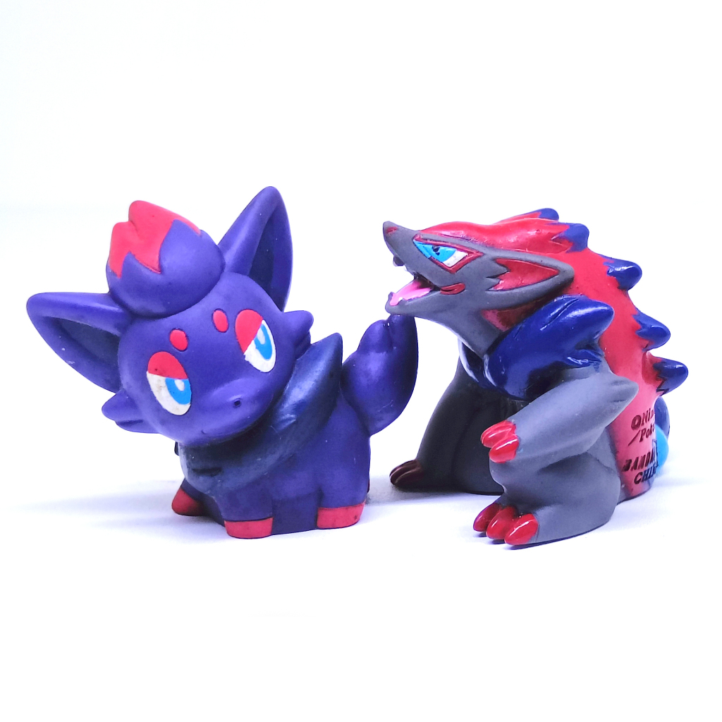 Pokemon BANDAI Kids Figure Set - Zorua & Zoroark (Pajangan / Finger Doll / JP Rare)