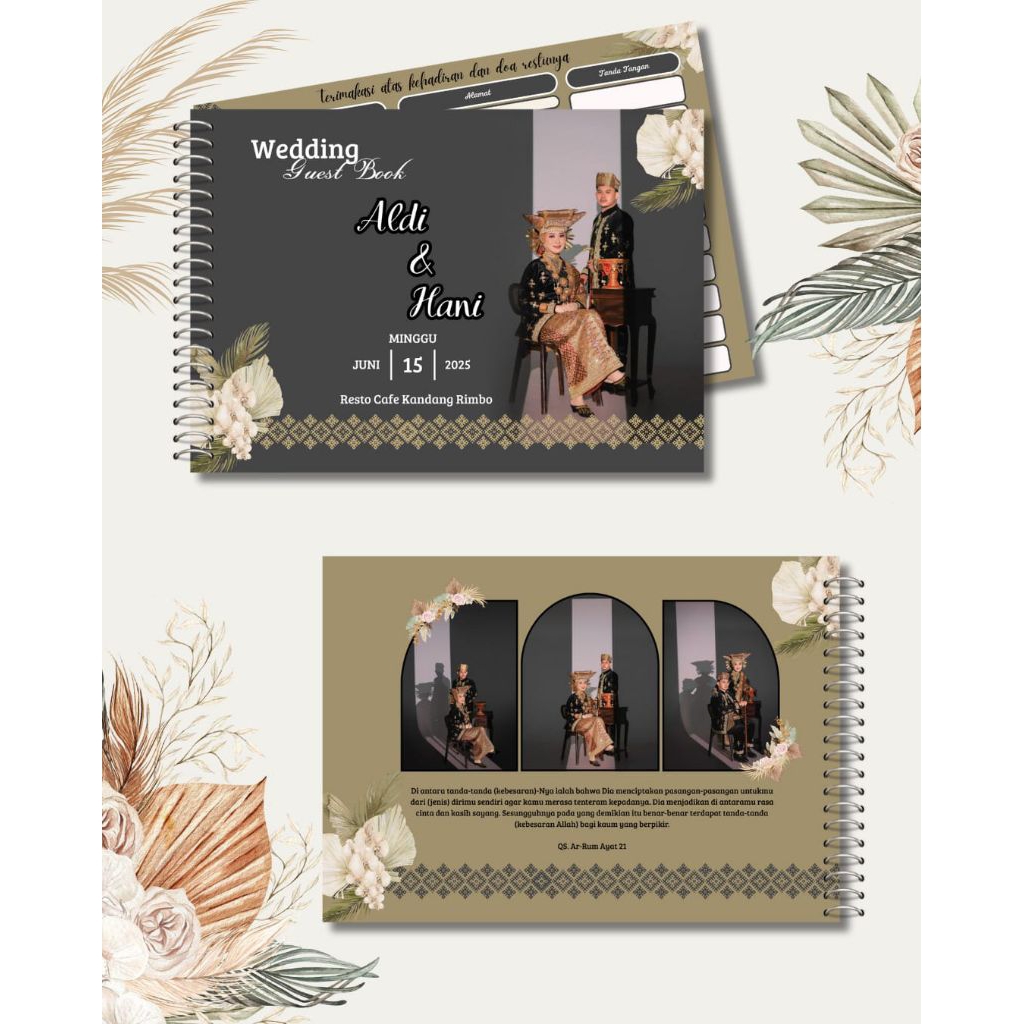 Buku tamu pernikahan, Buku tamu wedding, Buku tamu costum