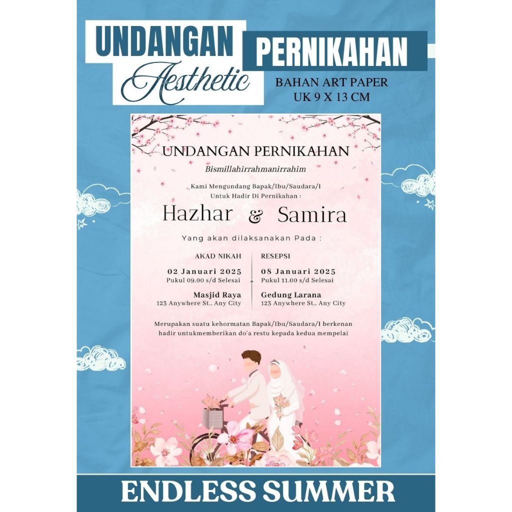 Undangan Pernikahan Custom | Undangan Murah Custom | Undangan Aesthetic Art Paper