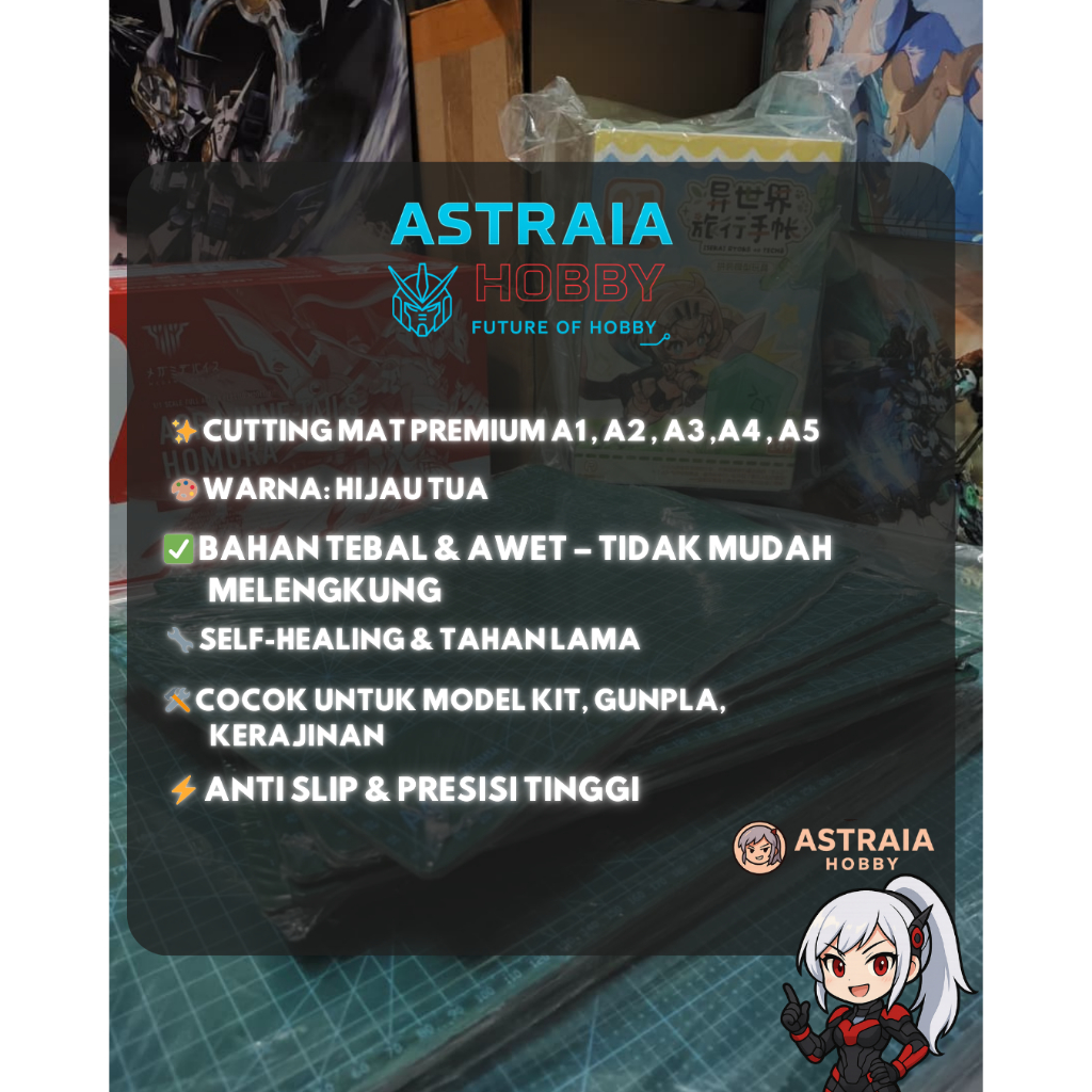 

Cutting Mat / Cutting Pad Alas Potong Multifungsi – A1 A2 A3 A4 A5 (Alas Pemotong DIY, Gunpla, Kerajinan, Sewing)