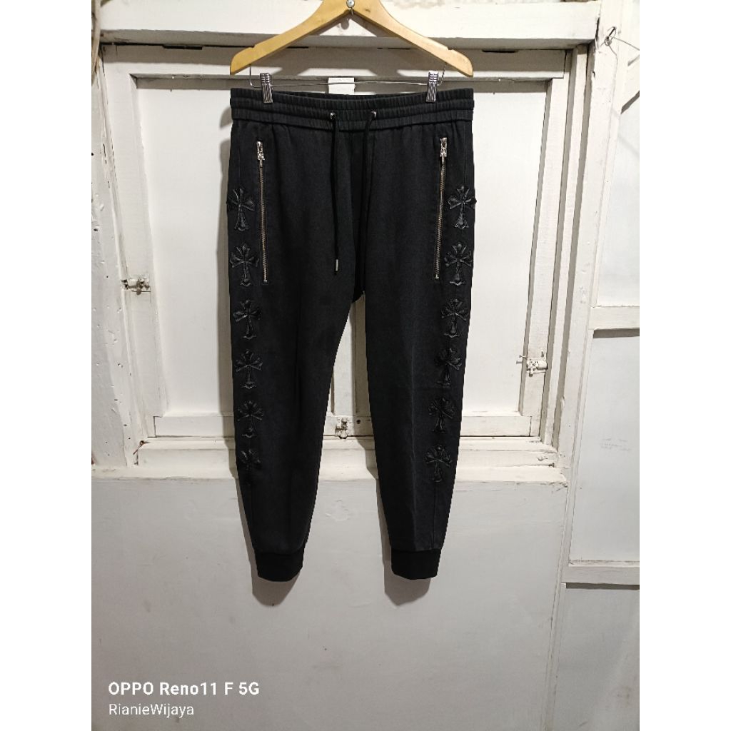 Jogger Chrome Hearts Patch Leather Black