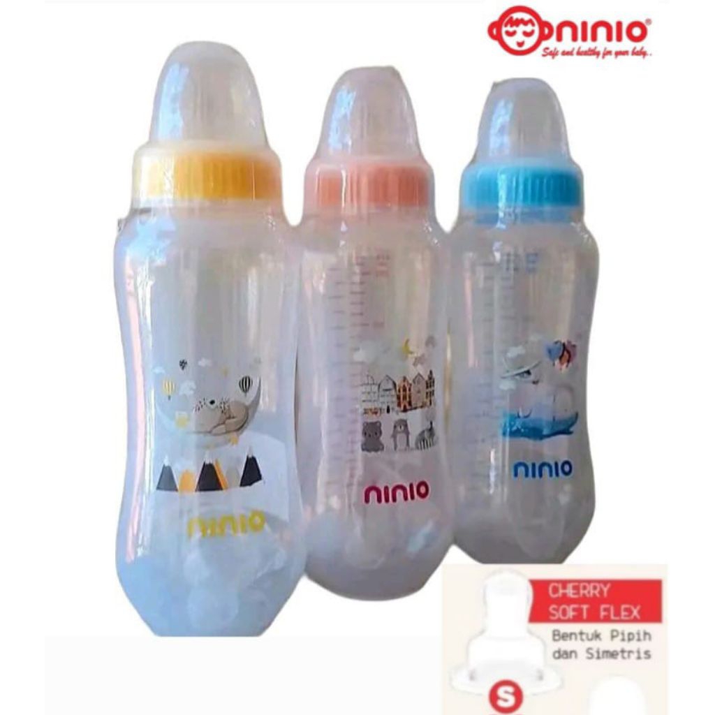 NINIO  DOT GEPENG.PP / BOTOL EASY GRIP PP ( ORTHODONTIC ) NIPPLE CHERRY PIPIH SIMETRIS /dot huki gep