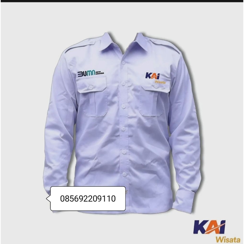 Kemeja kerja BUMN KAI baju BUMN KAI seragam BUMN KAI full bordir
