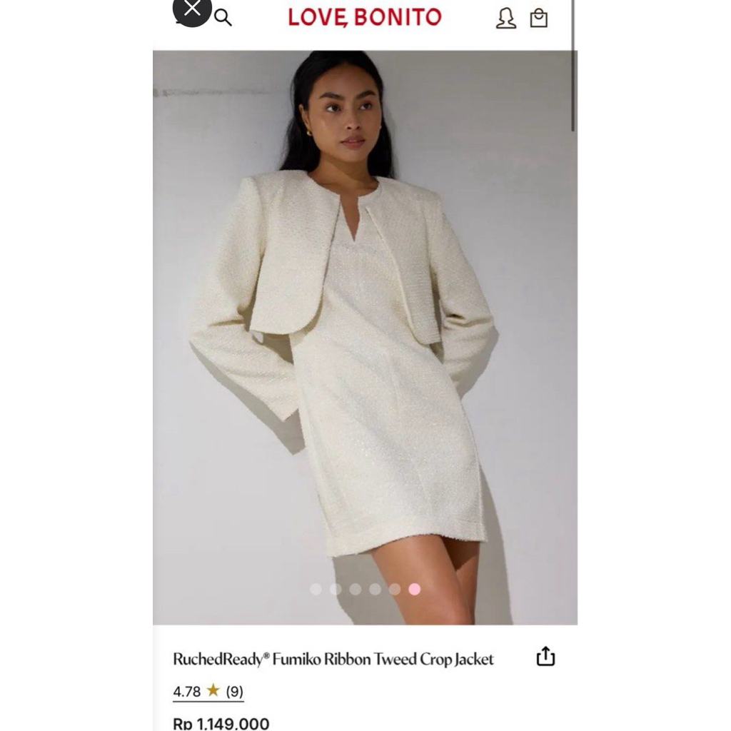 Love Bonito fumiko Ribbon Tweed  Crop Jacket