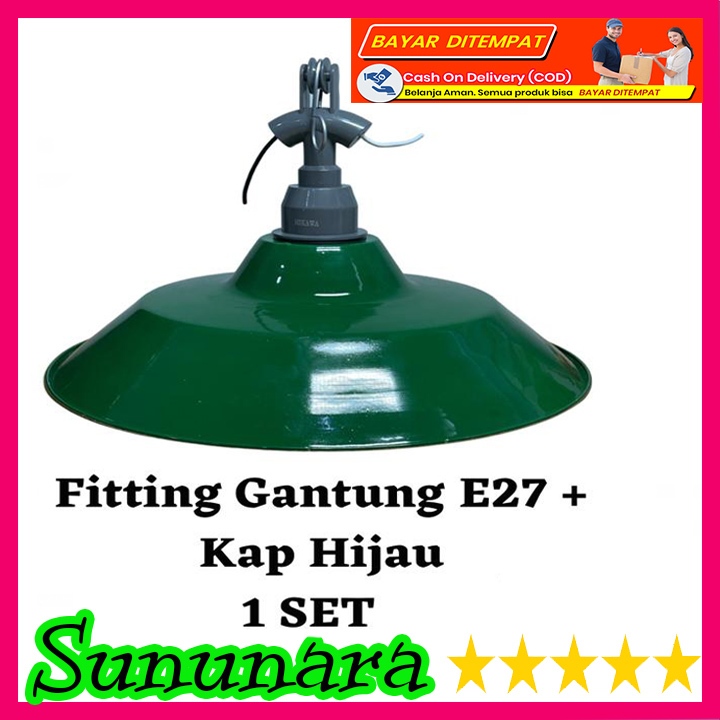 SUNUNARA Kap Lampu Corong Kap lampu jalan e27/kap fitting gantung kap lampu gantung+Fitting E27 Hija