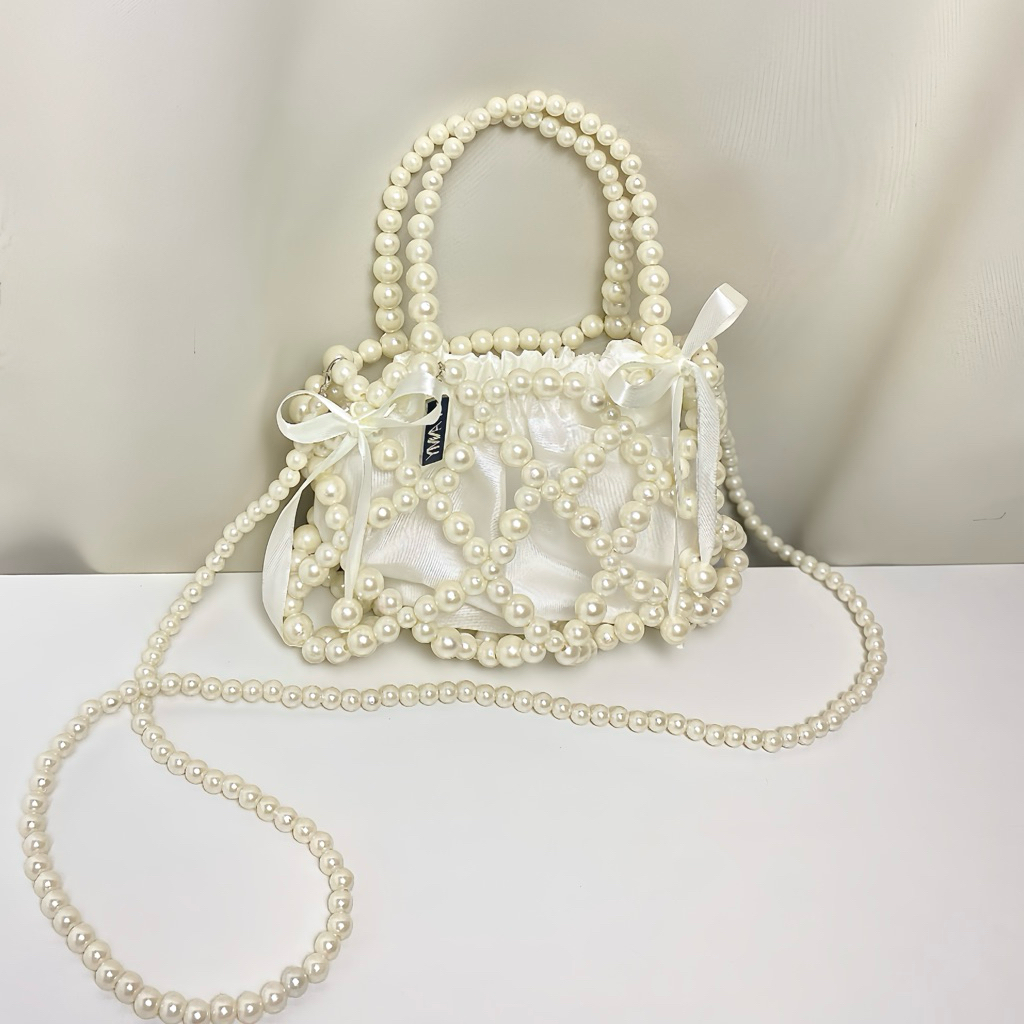 FANMY | READY STOCK | aurelia pearl bag | pearl bag | pearls bag | beads bag | beaded bag | tas muti