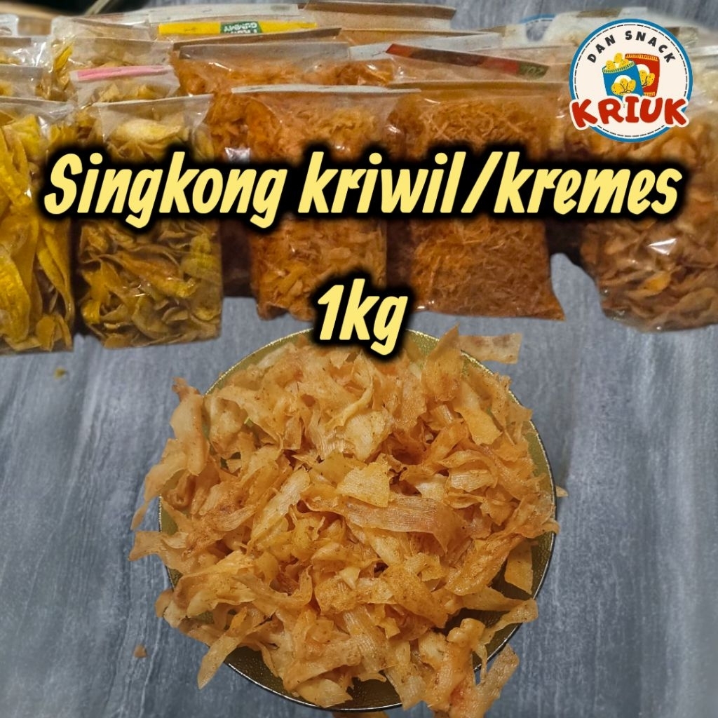 

kripik singkong kriwil kremes renyah pedas gurih sedap 1kg