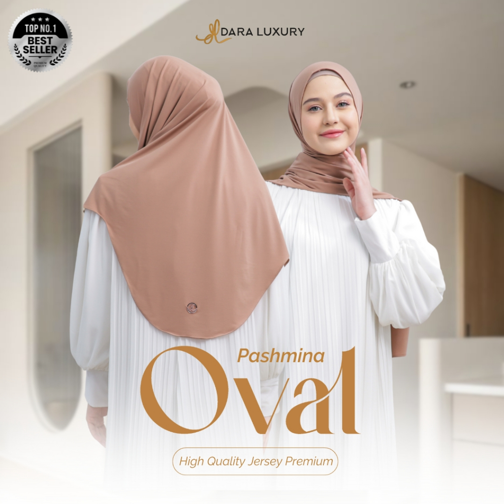 Dara Luxury | Nara | Pashmina Instan Oval Jersey | Curve Shawl Anti Terawang | Jilbab Pashmina Oval