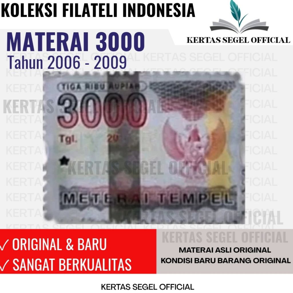 

MATERAI 3000 TAHUN 2006 2007 2008 2009 ORIGINAL