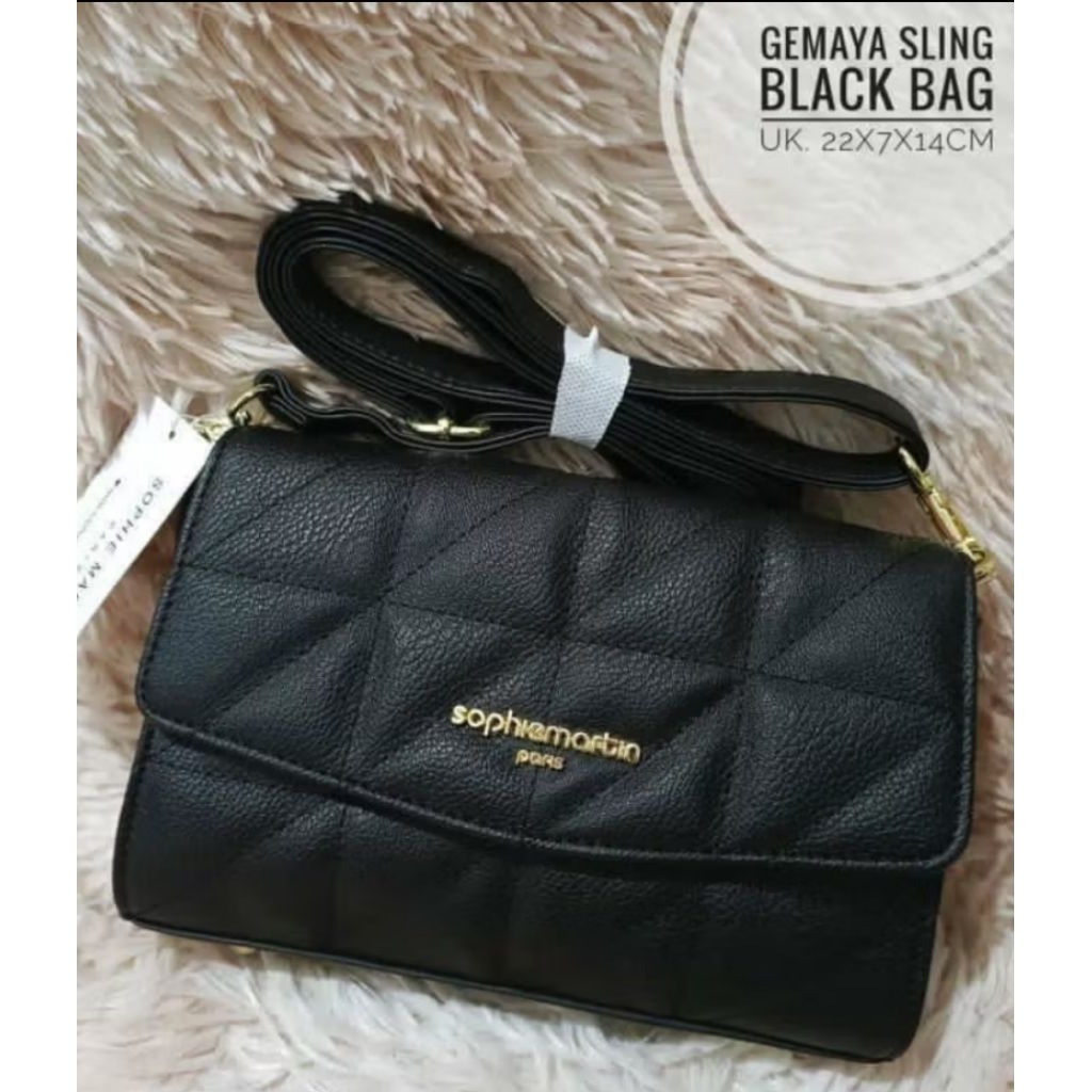 TAS GEMAYA SLING BLACK BAG ORIGINAL SOPHIE MARTIN