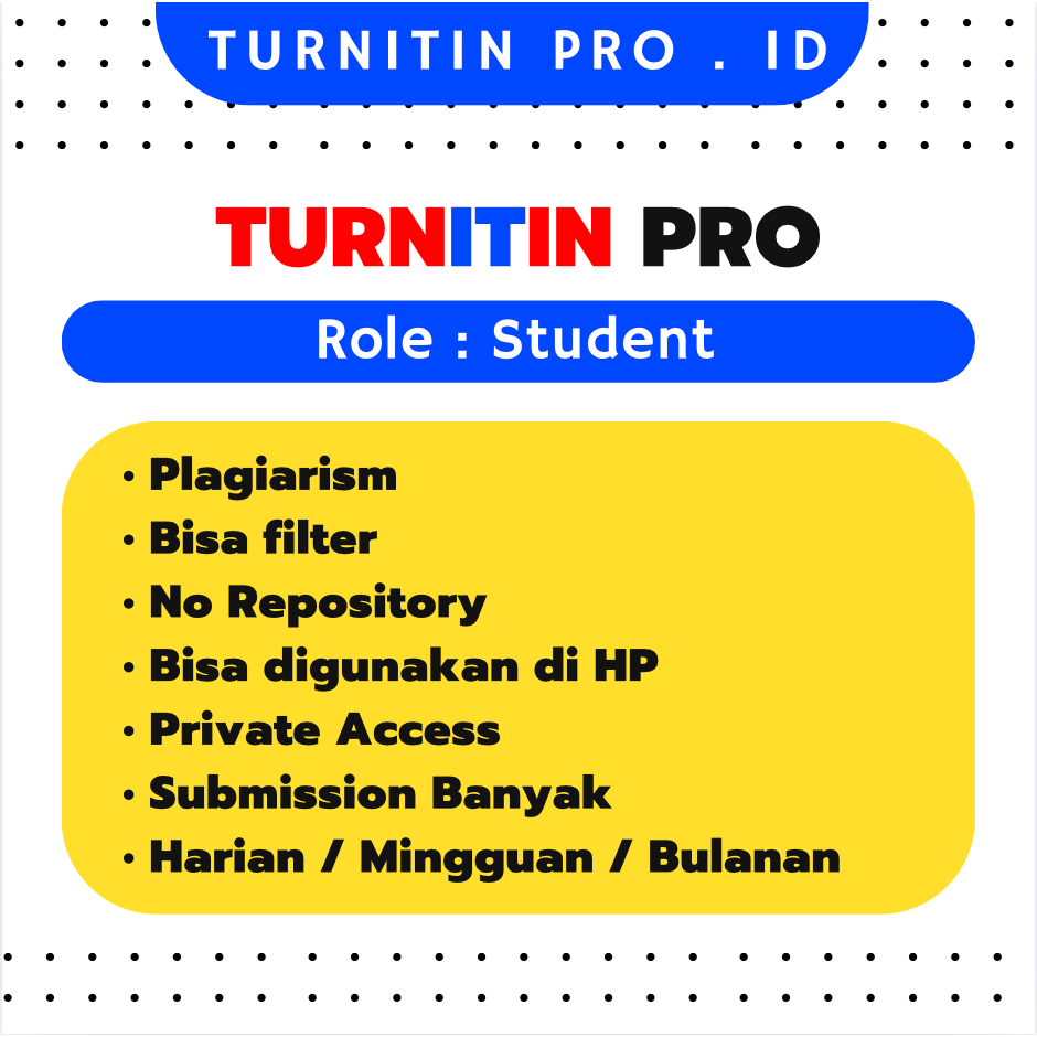 Akun Turnitin Pro Student Instruktur No Repository Harian Mingguan Bulanan