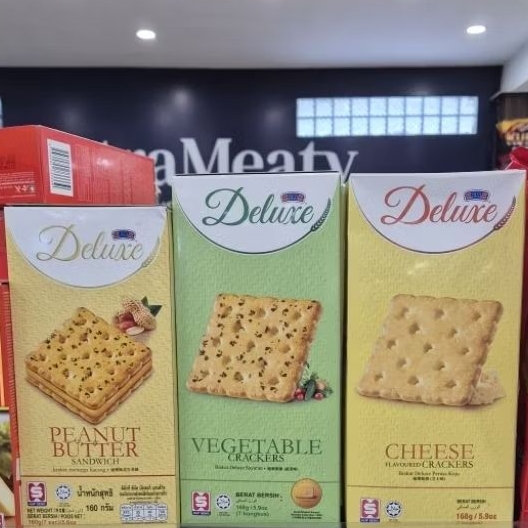 

Kerk Deluxe biskuit crackers rasa VEGETABLE / CHEESE / PEANUT