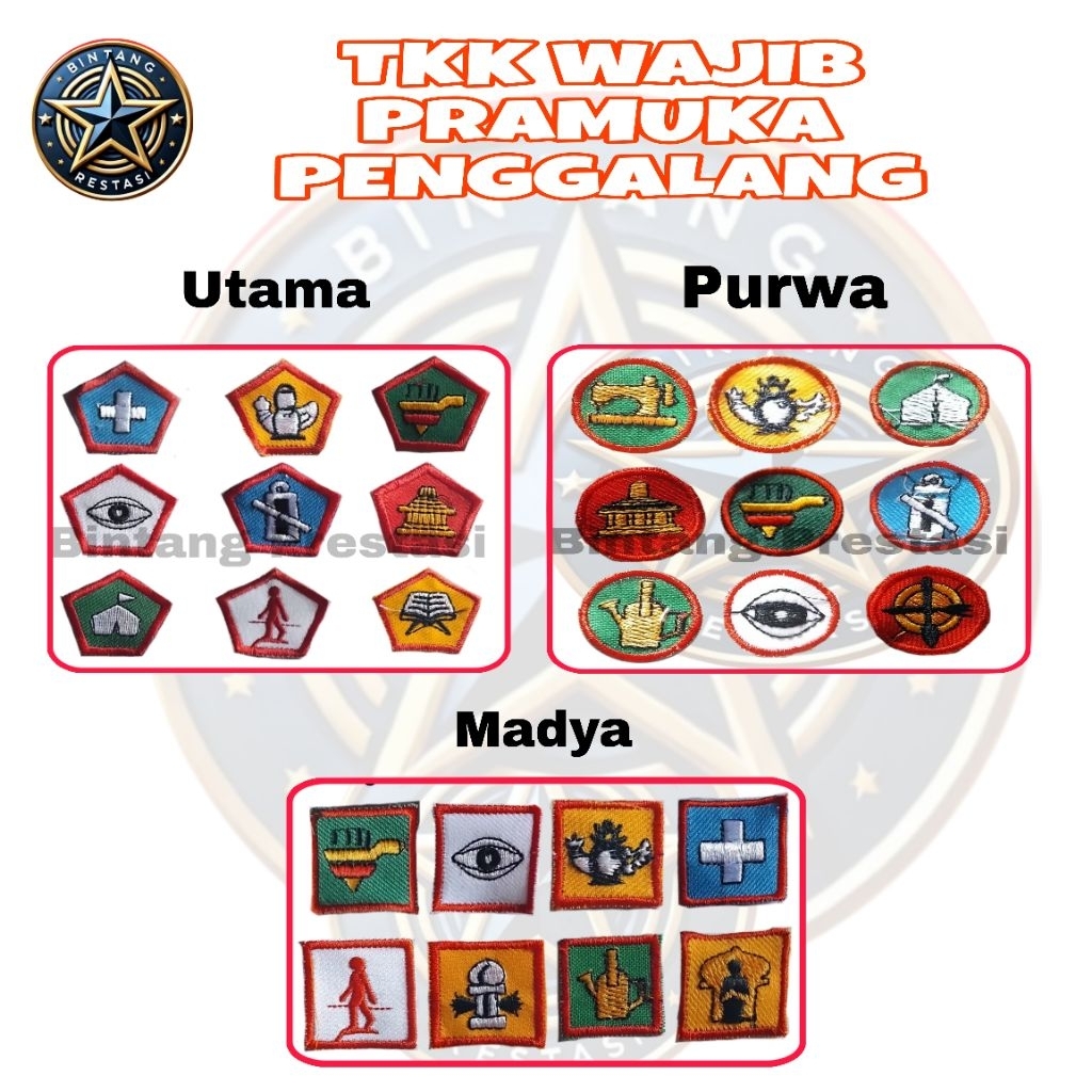 ATRIBUT TKK PENGGALANG PURWA MADYA UTAMA/ BET TKK PRAMUKA PENGGALANG