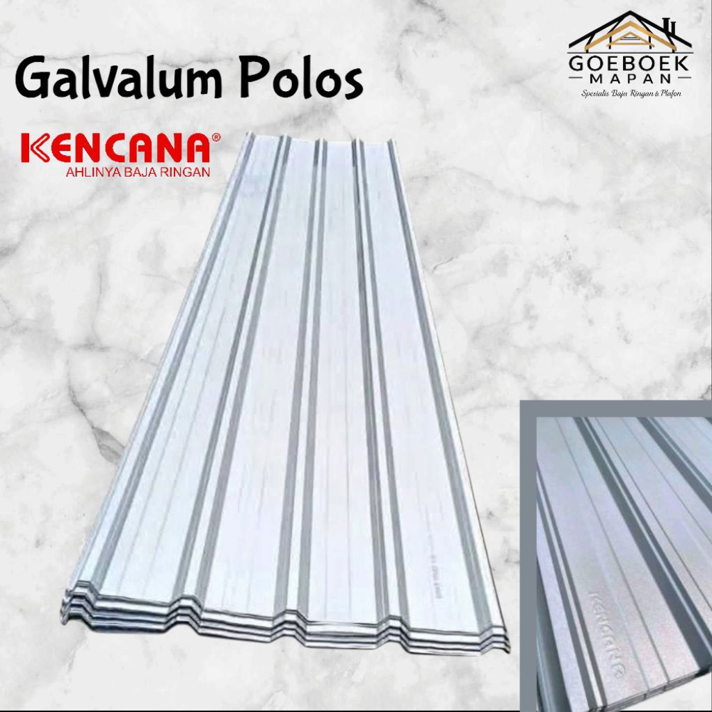 Galvalum Spandek Polos 0,30mm Kencana Deck Panjang 3m, 4m, 5m, 6m