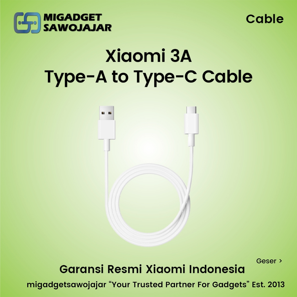 Xiaomi 3A USB-A to USB-C Cable 1m Kabel USB A to C 3A 100cm