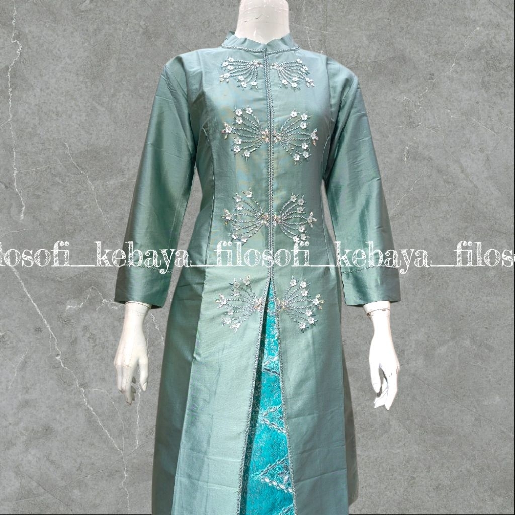 ATASAN KEBAYA KURUNG TAFFETA MELAYU KERAH V // ATASAN KEBAYA KURUNG TAFFETA FULL PAYET // KEBAYA KUR
