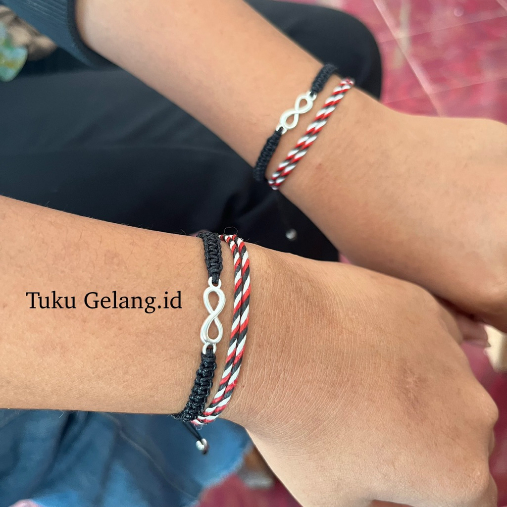 Gelang Couple Infinity A01 Gelang Persahabatan Gelang Tali Rajut Infinity