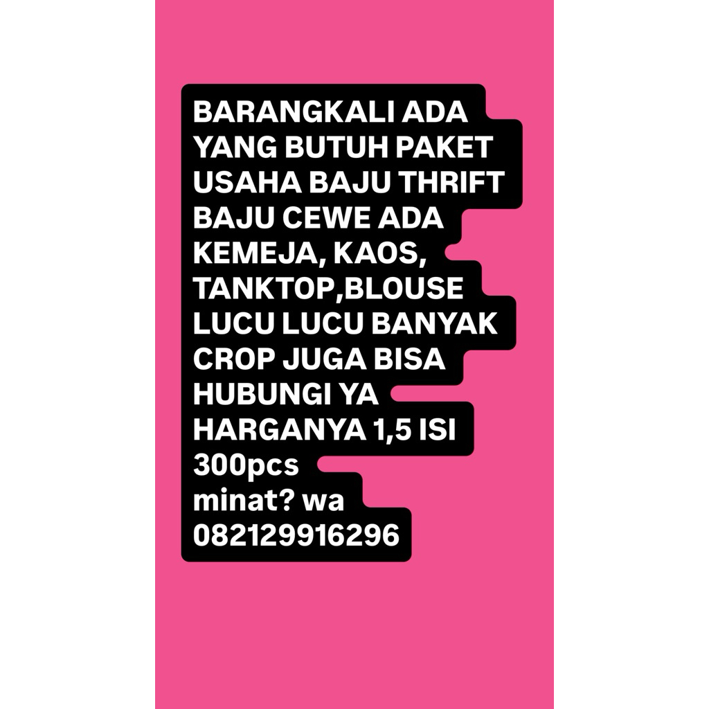 PAKET USAHA BAJU WANITA